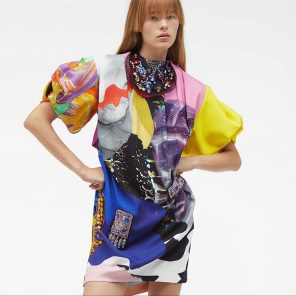 ZARA LIMITED EDITION JEWELPRINT EMBROIDERED DRESS